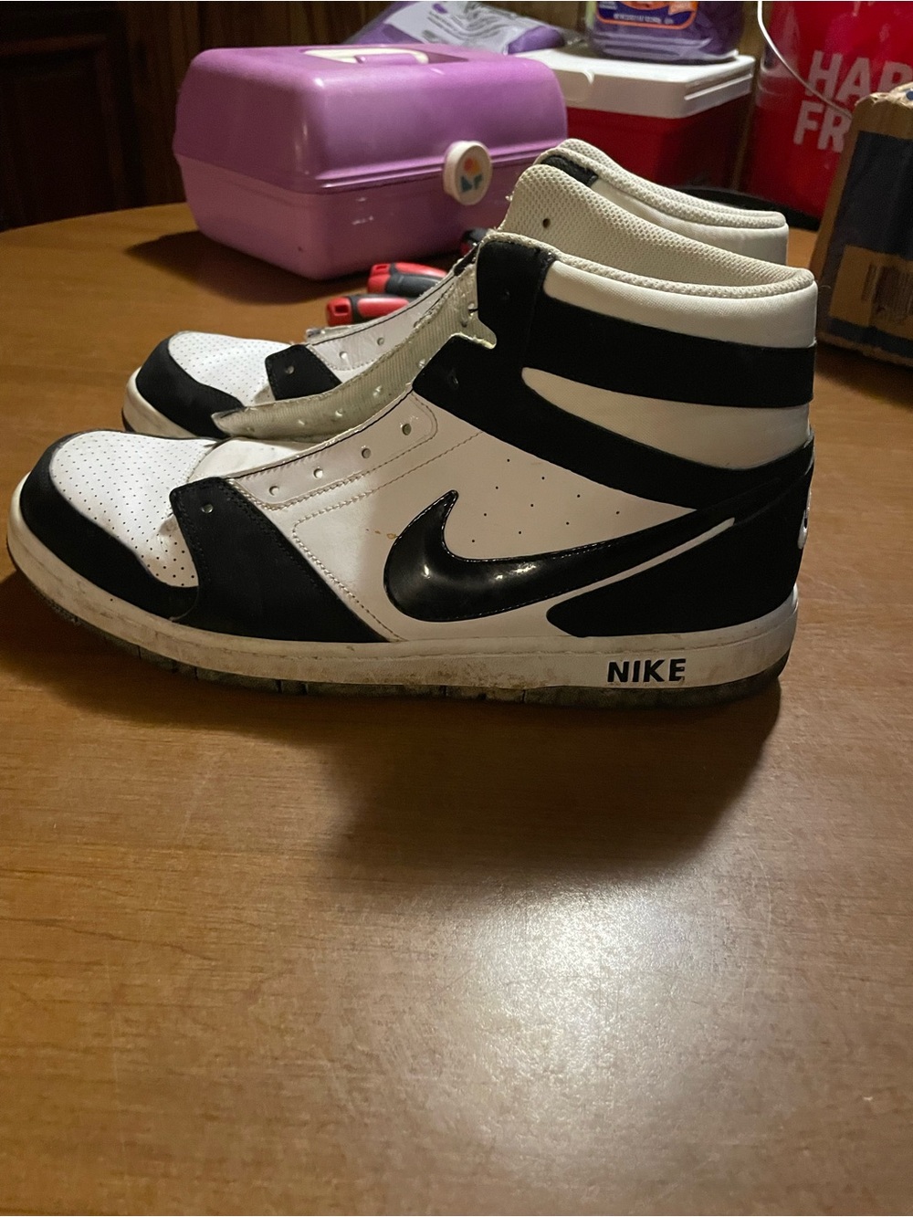 Nike Black and White High-Top Basketball Sneakers